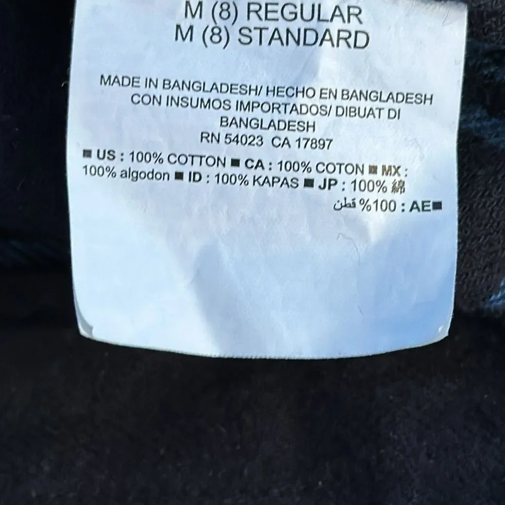 Old Navy Boy's Black Plaid Flannel Shirt Button Down Size Medium